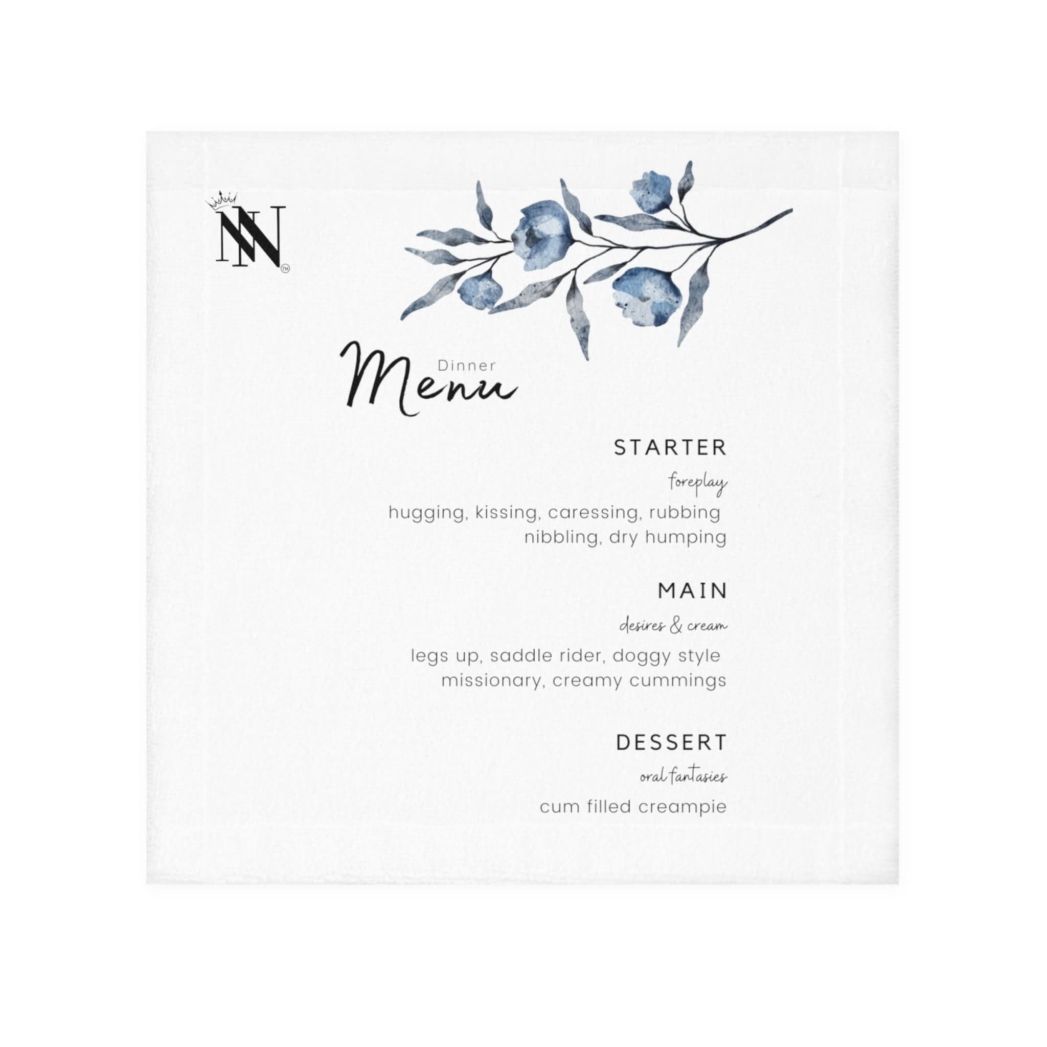 Dinner Menu White | Mix & Match Lils’ Fun-Flirty Lovers’ Towels