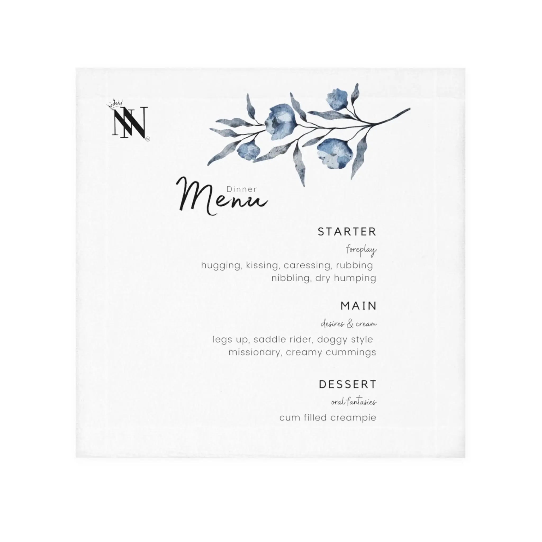 Dinner Menu White | Mix & Match Lils’ Fun-Flirty Lovers’ Towels
