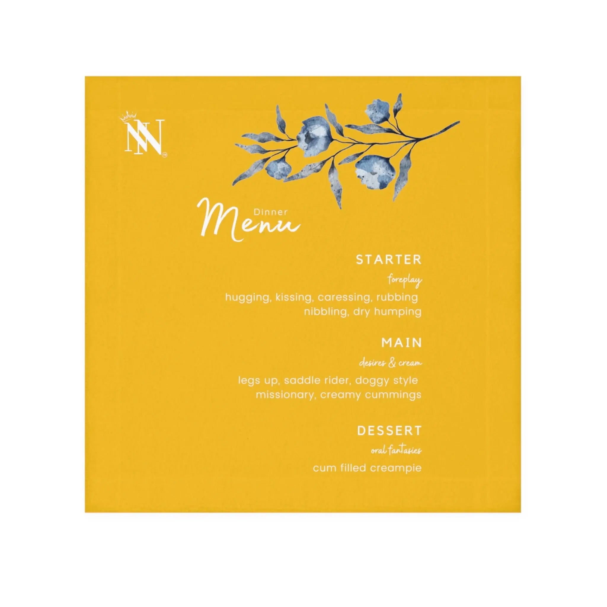 Dinner Menu Yellow | Mix & Match Lils’ Fun-Flirty Lovers’ Towels