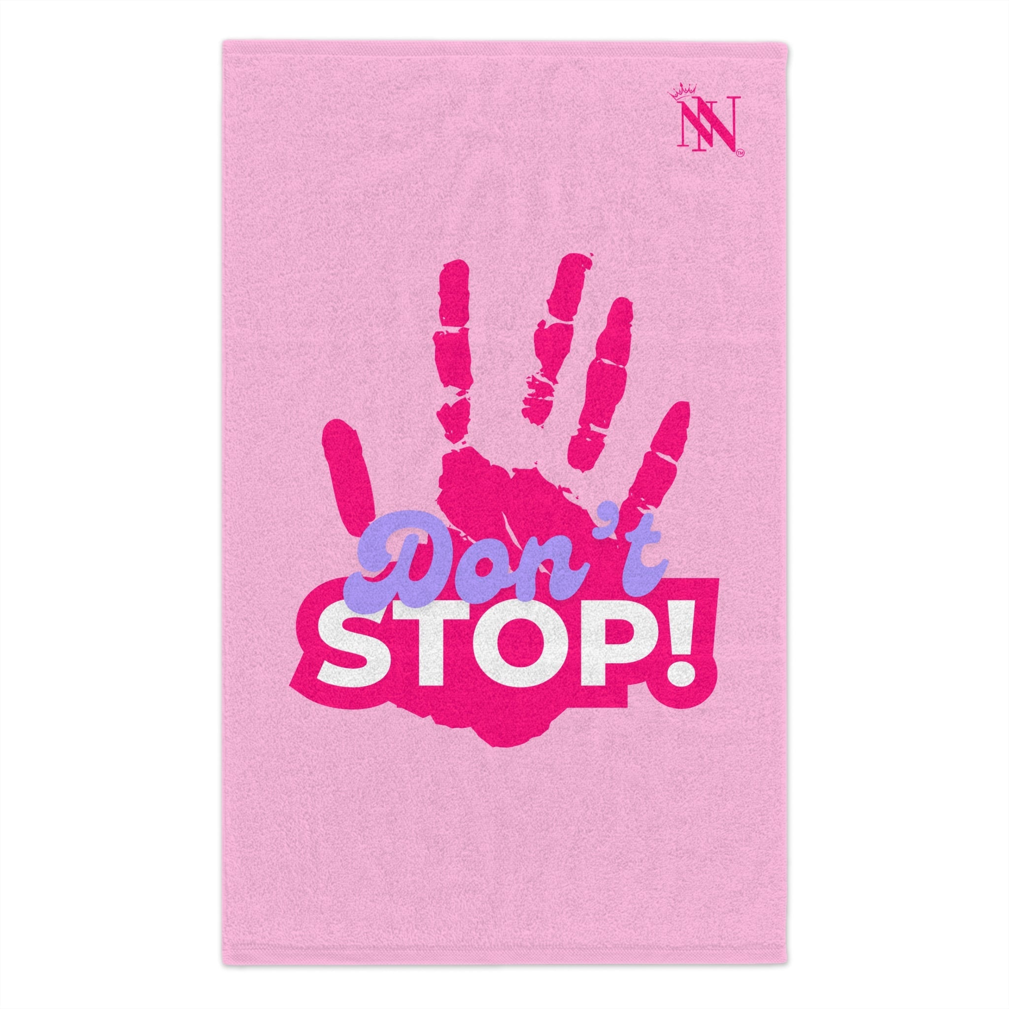 Don’t Stop! Handprint Light Pink | Mix & Match Soft Fun-Flirty Lovers’ Towels