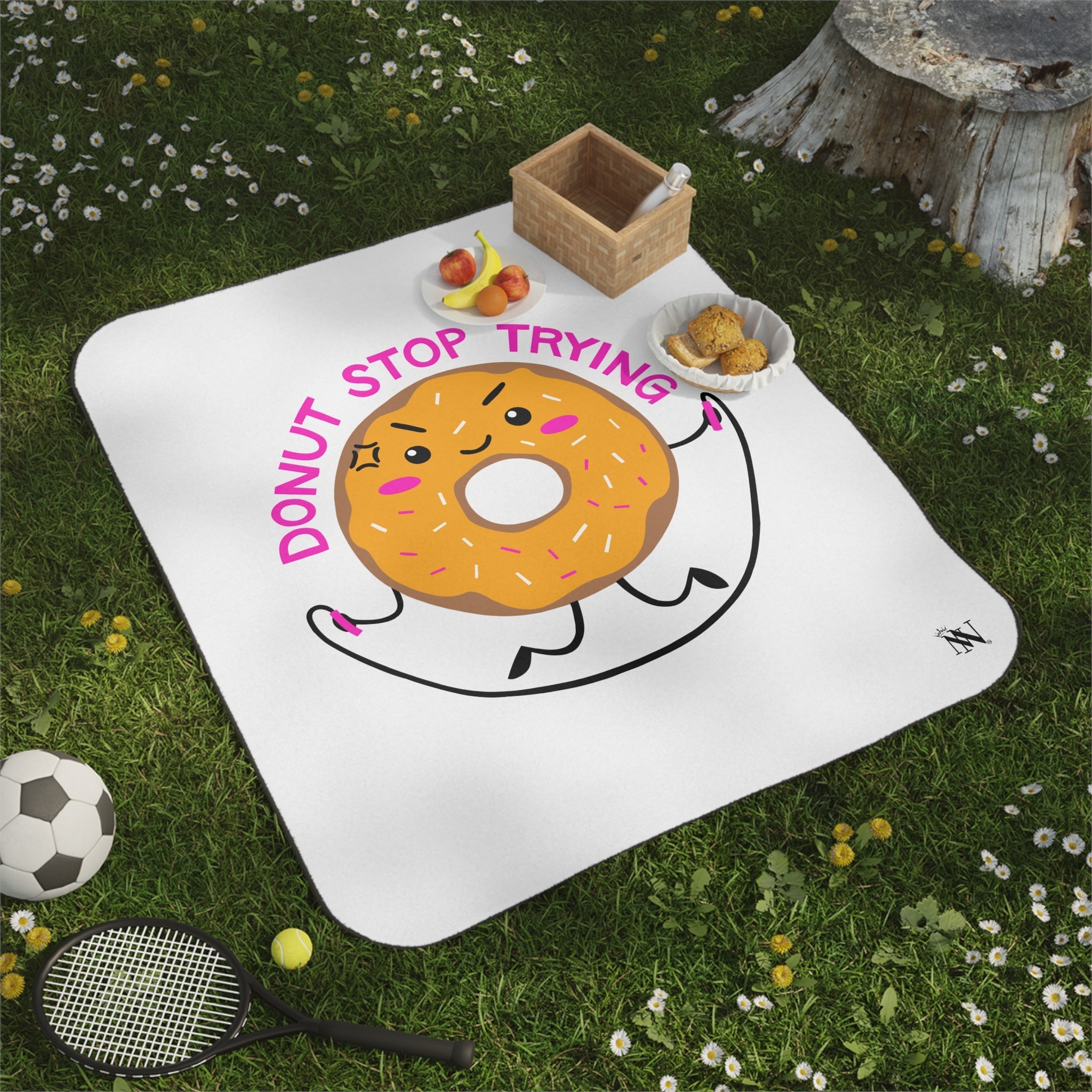 Donut Stop Trying | Mix Match Fun-Flirty Lovers’ Water-Resistant Blankets