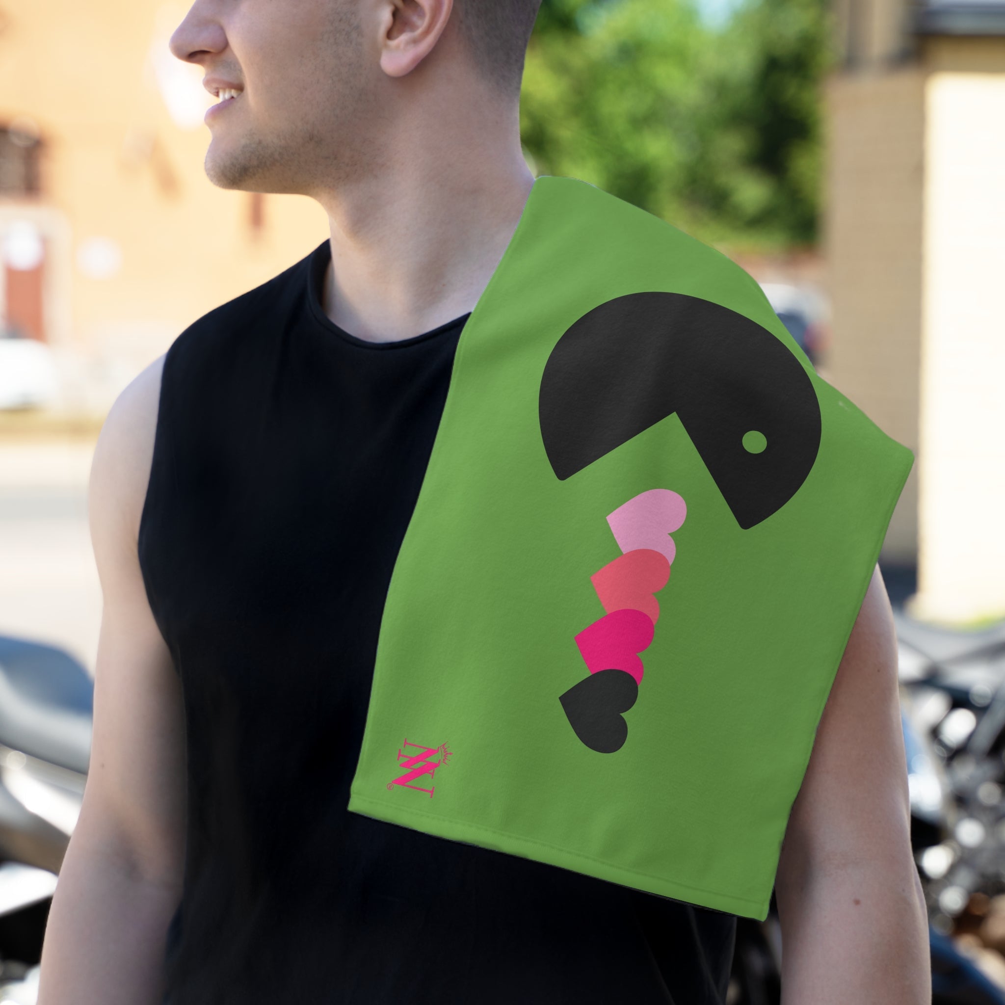 Eat My Heart Light Green | Mix & Match Soft Fun-Flirty Lovers’ Towels