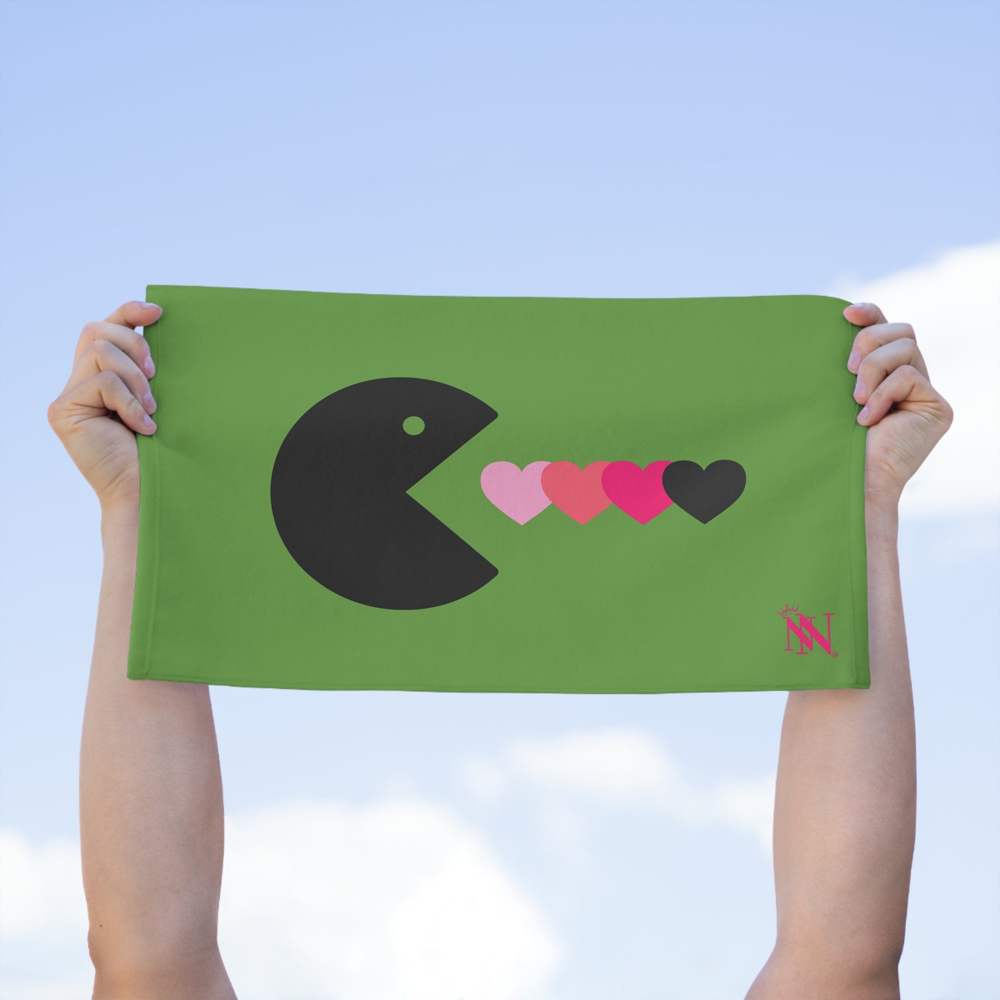 Eat My Heart Light Green | Mix & Match Soft Fun-Flirty Lovers’ Towels