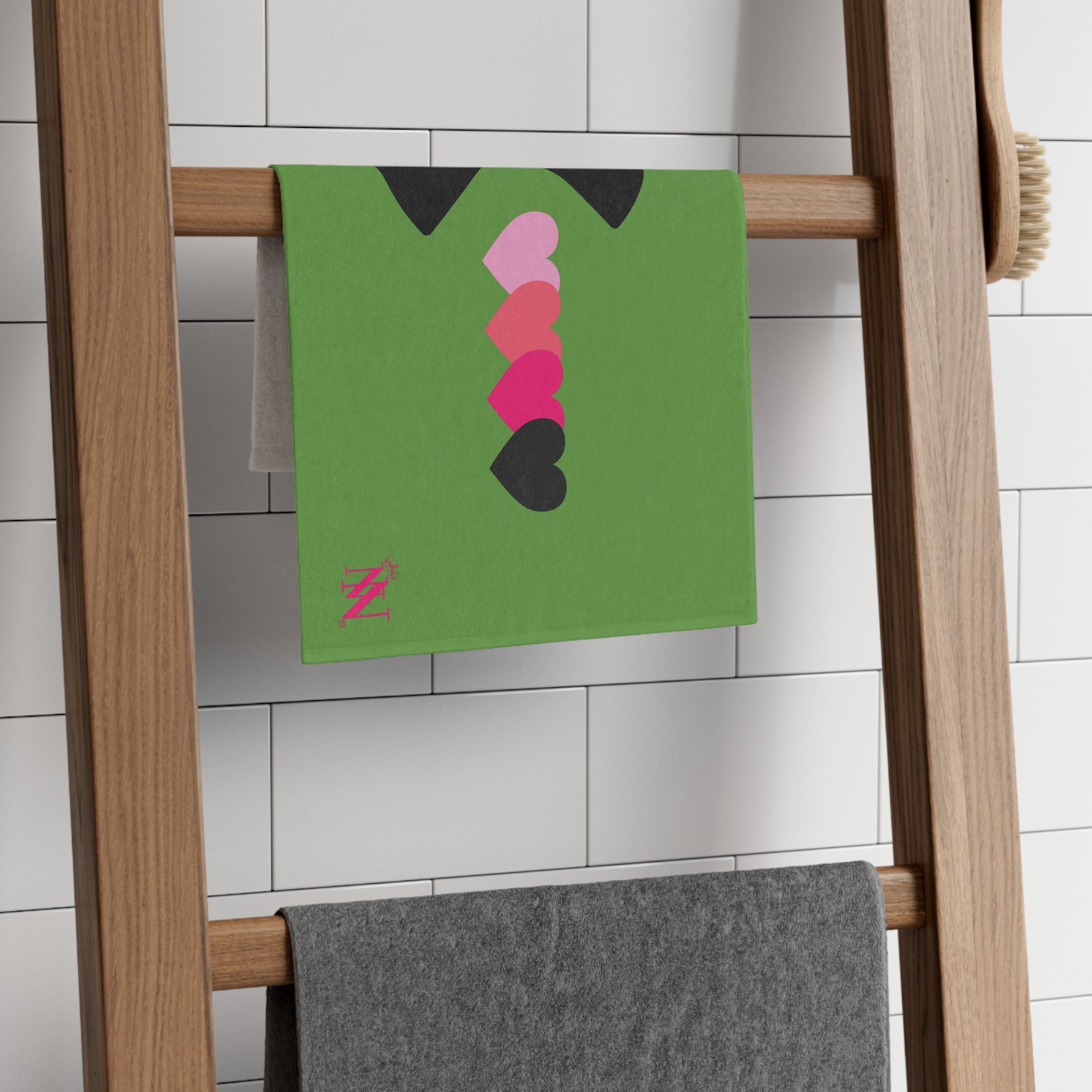 Eat My Heart Light Green | Mix & Match Soft Fun-Flirty Lovers’ Towels