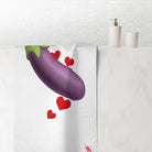 Eggplant Love Emoji | Mix & Match XL Fun-Flirty Lovers’ Towels