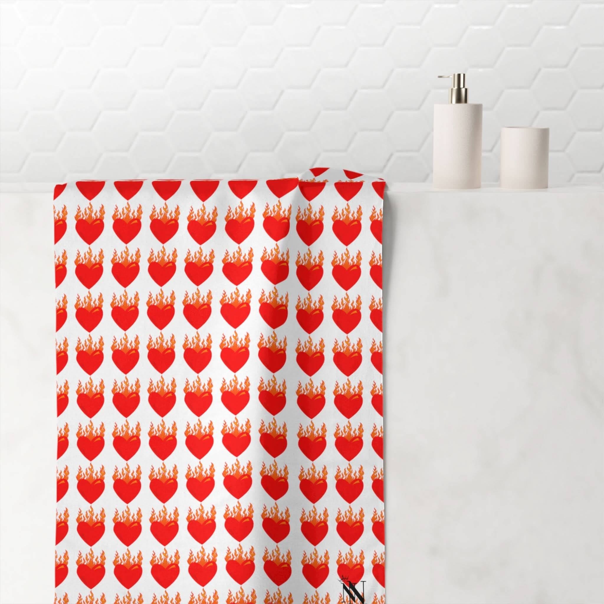 Flaming Heart | Mix & Match Naughty XL Fun-Flirty Lovers’ Towels
