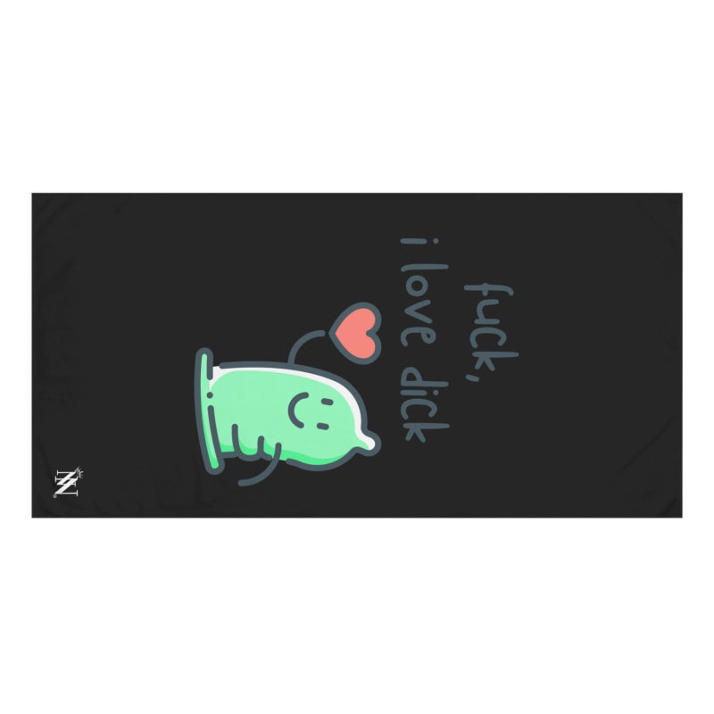Fuck I Love Dick Black | Mix & Match XL Fun-Flirty Lovers’ Towels