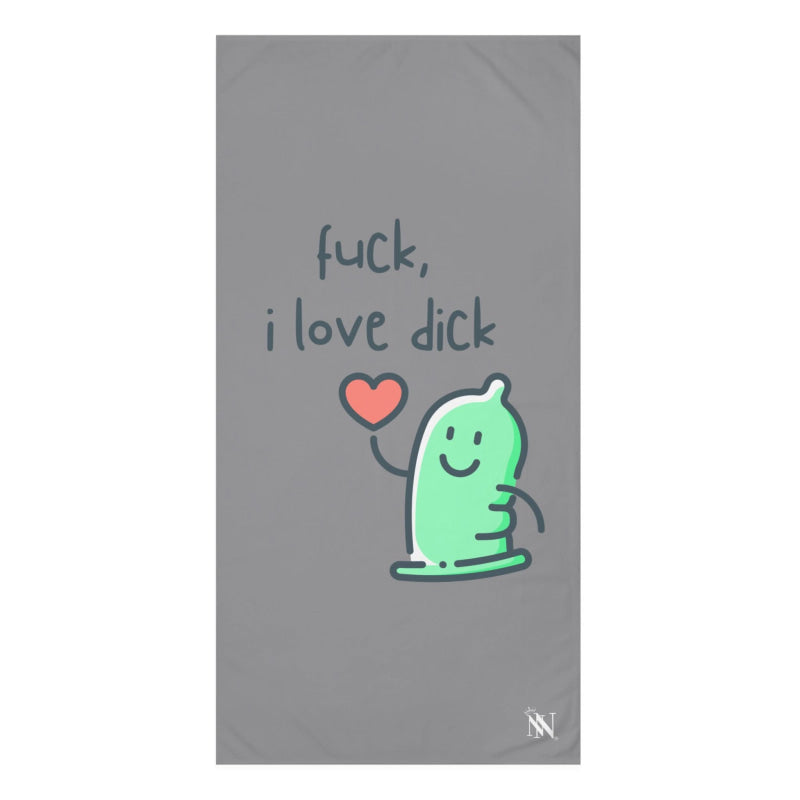 Fuck I Love Dick Grey | Mix & Match XL Fun-Flirty Lovers’ Towels