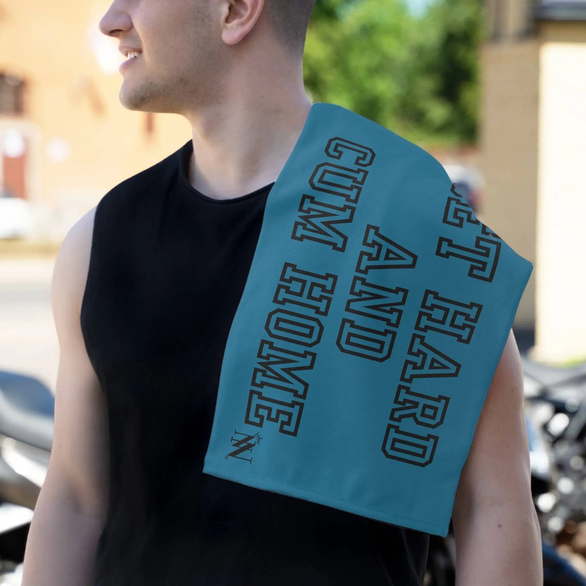 Get Hard and Cum Home Blue Mix & Match Soft Sex Towels | Naughty Lovers’ Gifts