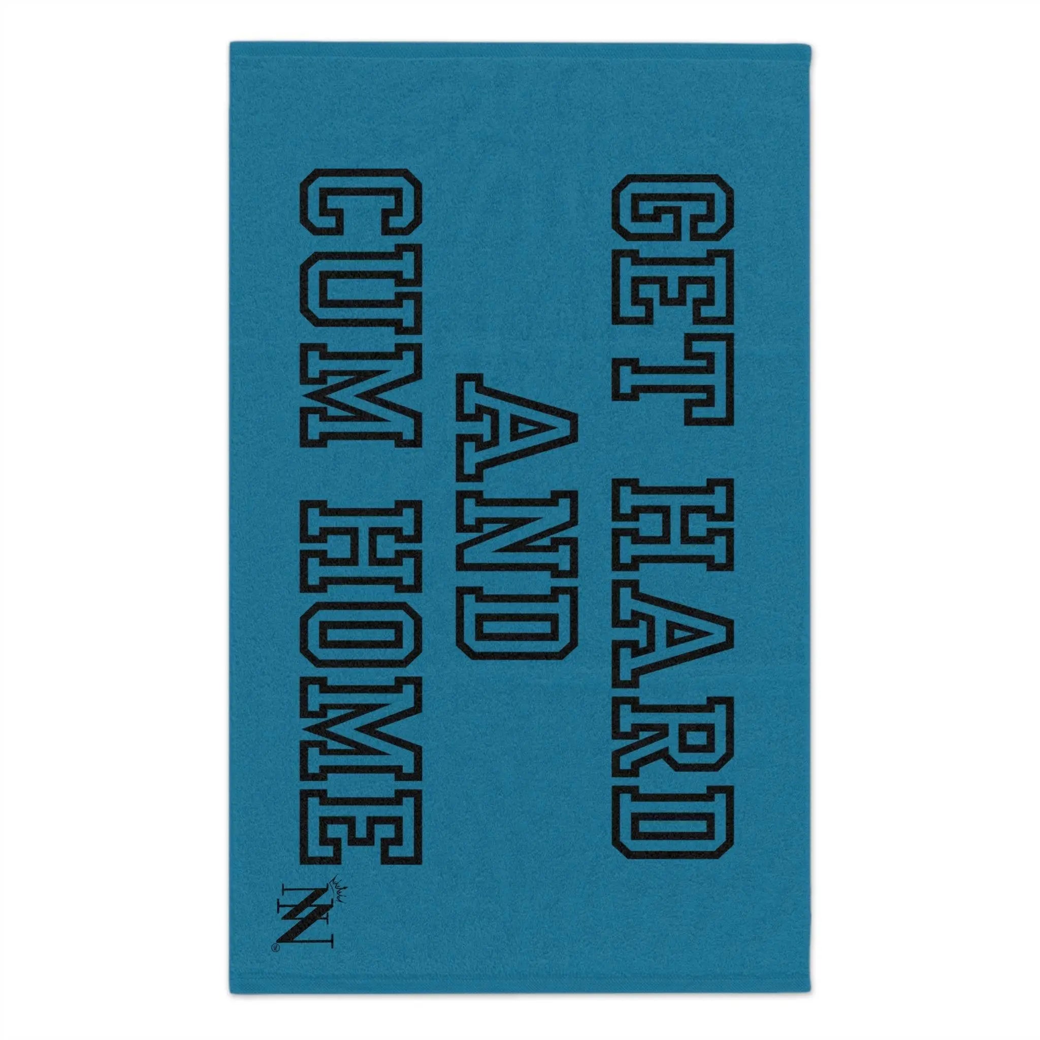 Get Hard and Cum Home Blue Mix & Match Soft Sex Towels | Naughty Lovers’ Gifts