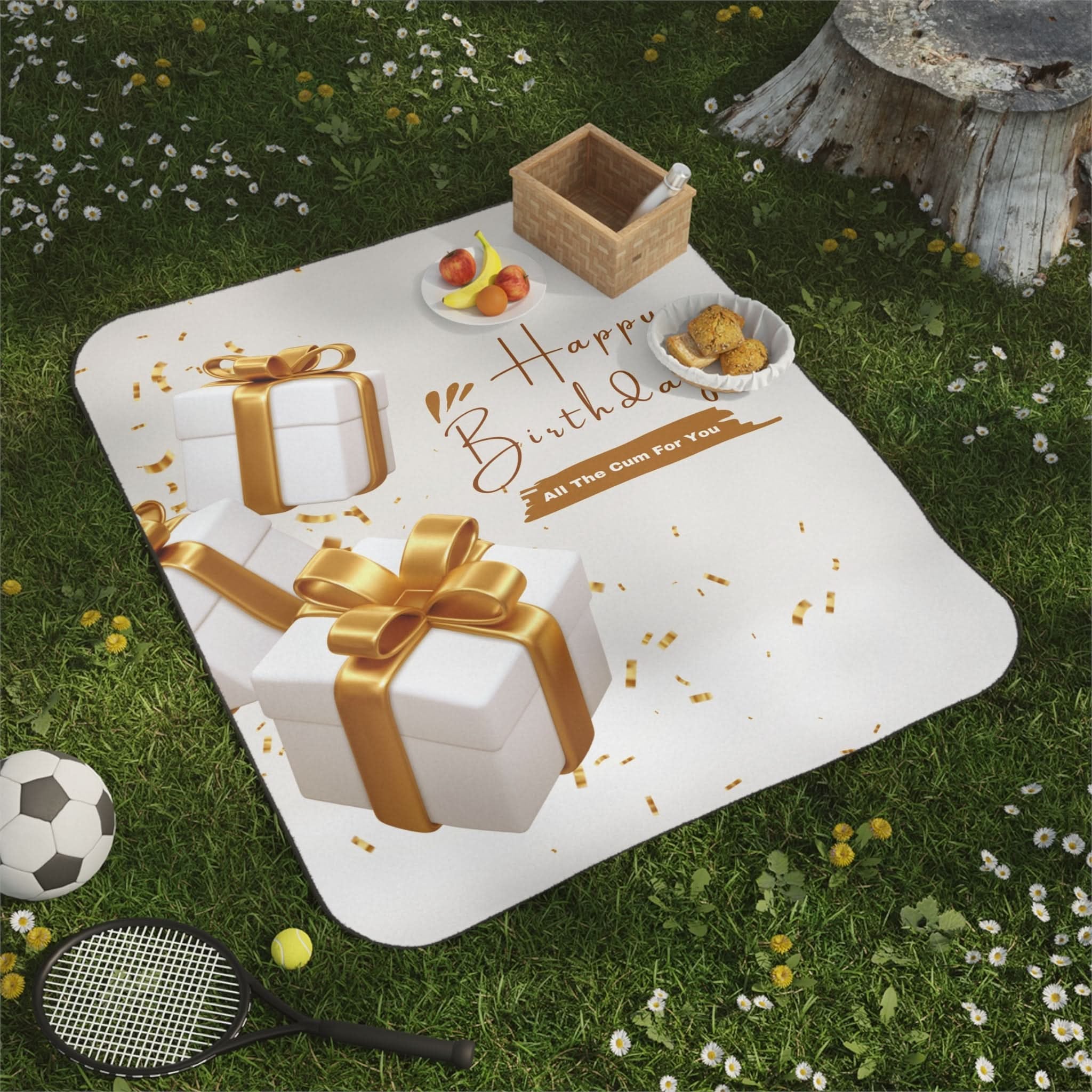 Gold Happy Birthday | Mix Match Fun-Flirty Lovers’ Water-Resistant Blankets