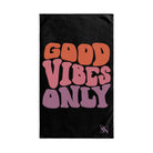 Good Vibes Only Retro Black | Mix & Match Original Fun-Flirty Lovers’ Towels