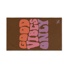 Good Vibes Only Retro Brown | Mix & Match Original Fun-Flirty Lovers’ Towels