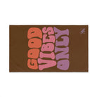 Good Vibes Only Retro Brown | Mix & Match Original Fun-Flirty Lovers’ Towels