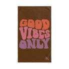 Good Vibes Only Retro Brown | Mix & Match Original Fun-Flirty Lovers’ Towels