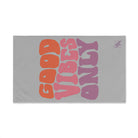 Good Vibes Only Retro Light Grey | Mix & Match Original Fun-Flirty Lovers’ Towels
