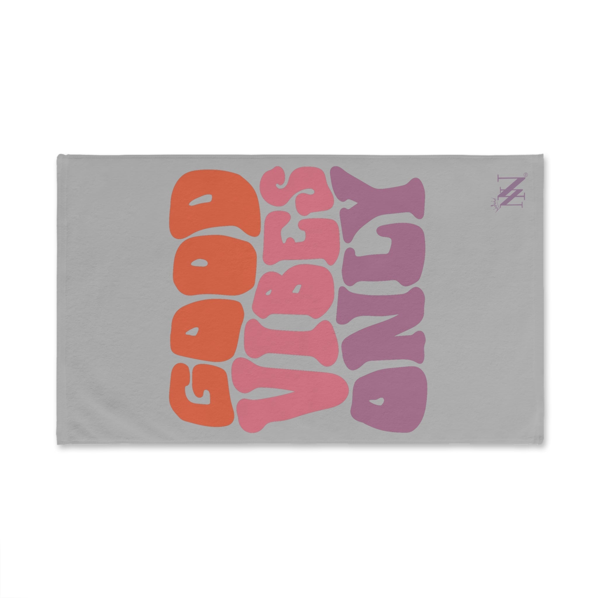 Good Vibes Only Retro Light Grey | Mix & Match Original Fun-Flirty Lovers’ Towels