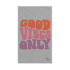 Good Vibes Only Retro Light Grey | Mix & Match Original Fun-Flirty Lovers’ Towels
