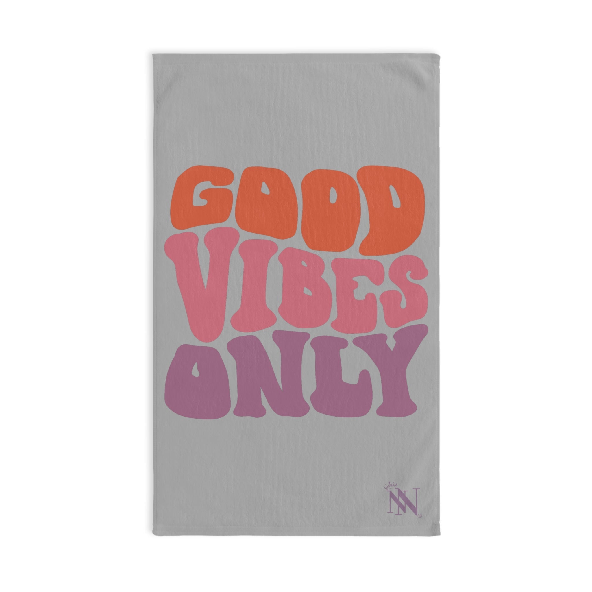 Good Vibes Only Retro Light Grey | Mix & Match Original Fun-Flirty Lovers’ Towels