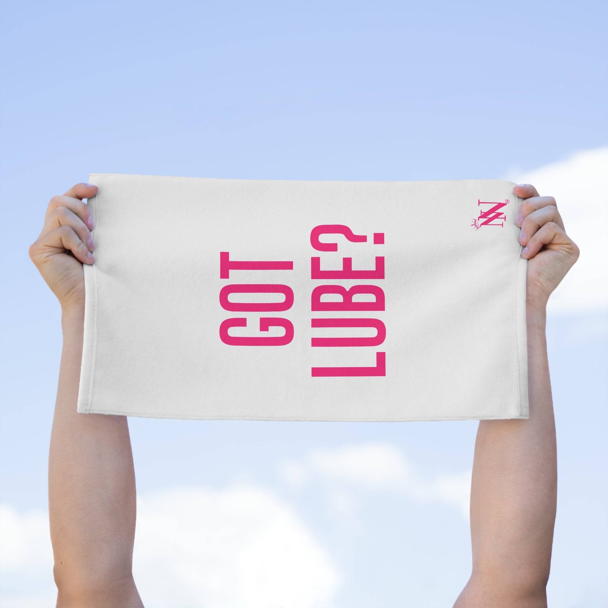 Got Lube? White | Mix & Match Soft Fun-Flirty Lovers’ Towels