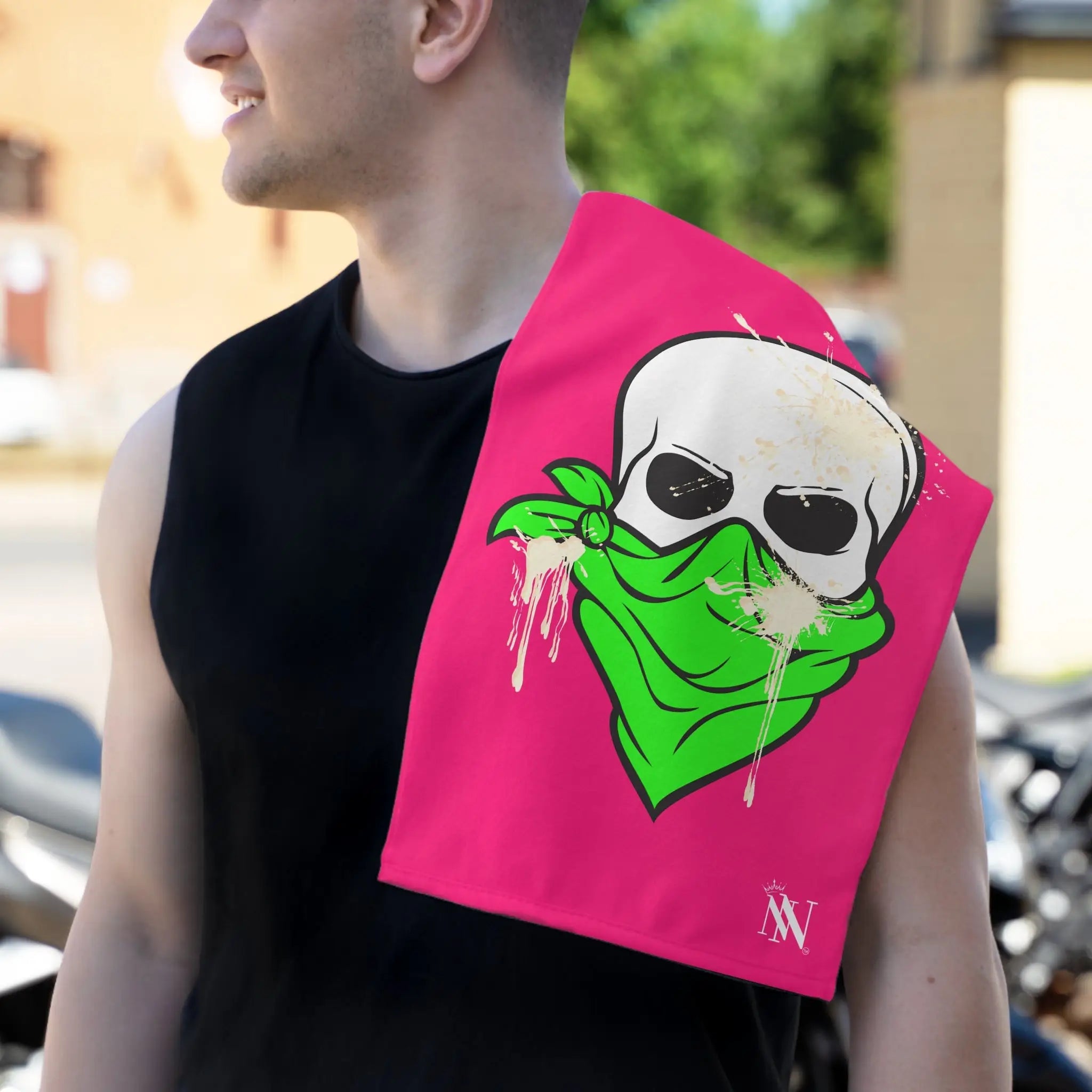 Green Cum Bandit Pink | Mix & Match Soft Fun-Flirty Lovers’ Towels