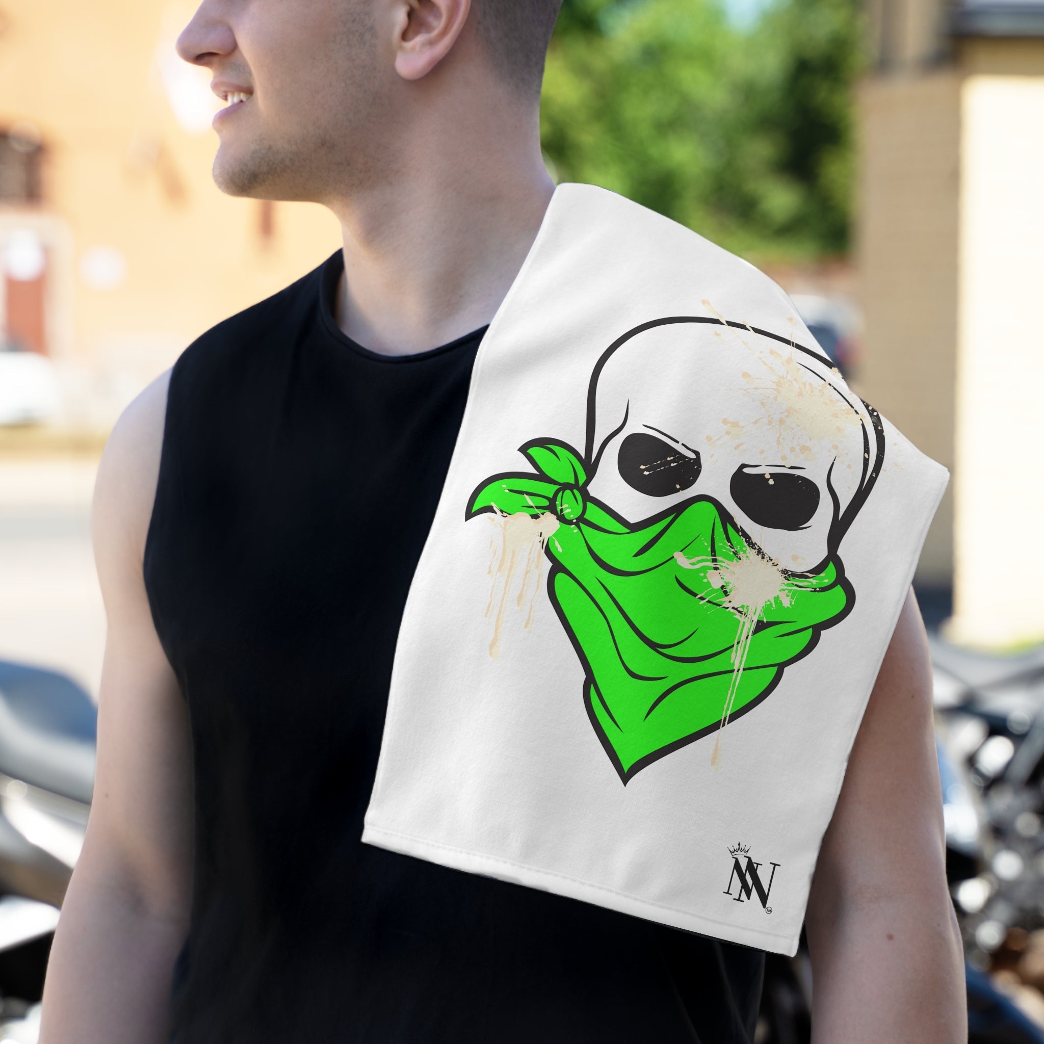 Green Cum Bandit White | Mix & Match Soft Fun-Flirty Lovers’ Towels