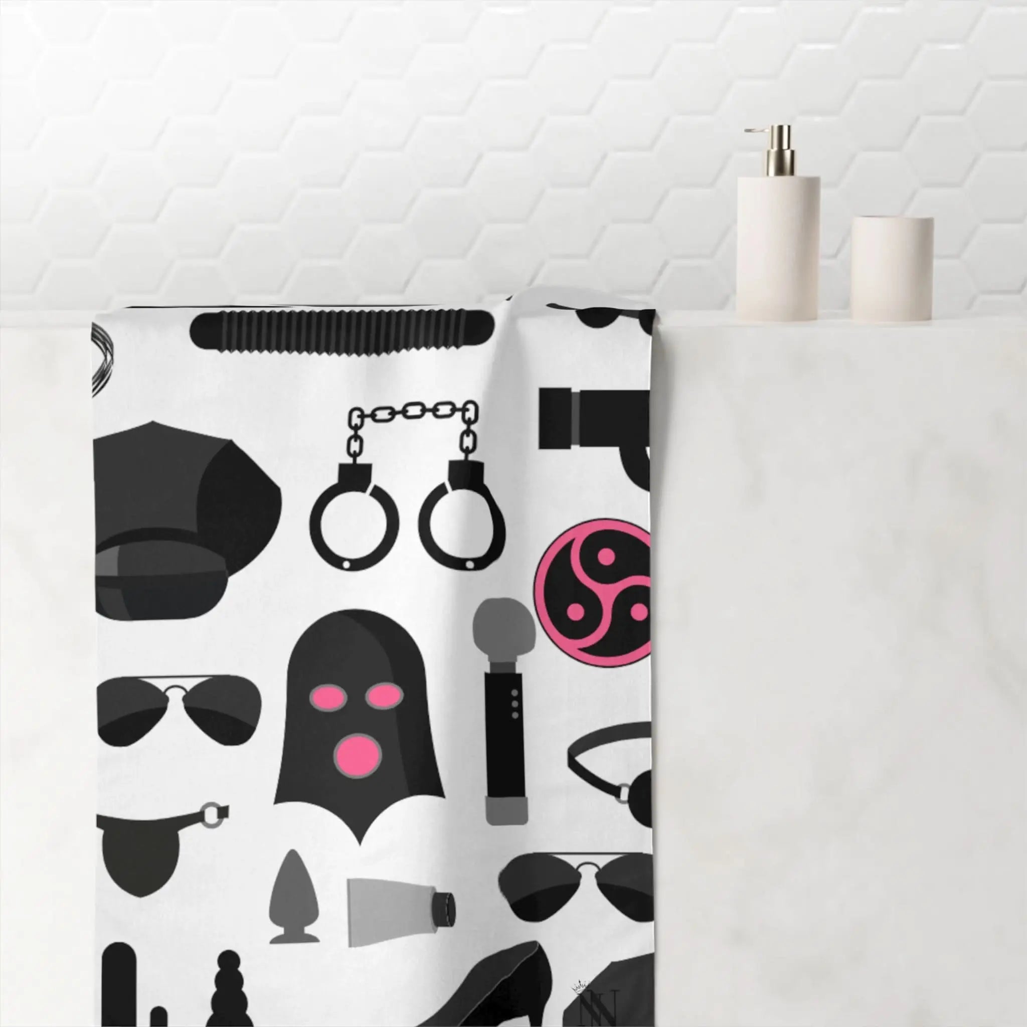 Handcuff Bondage | Mix & Match Naughty XL Fun-Flirty Lovers’ Towels