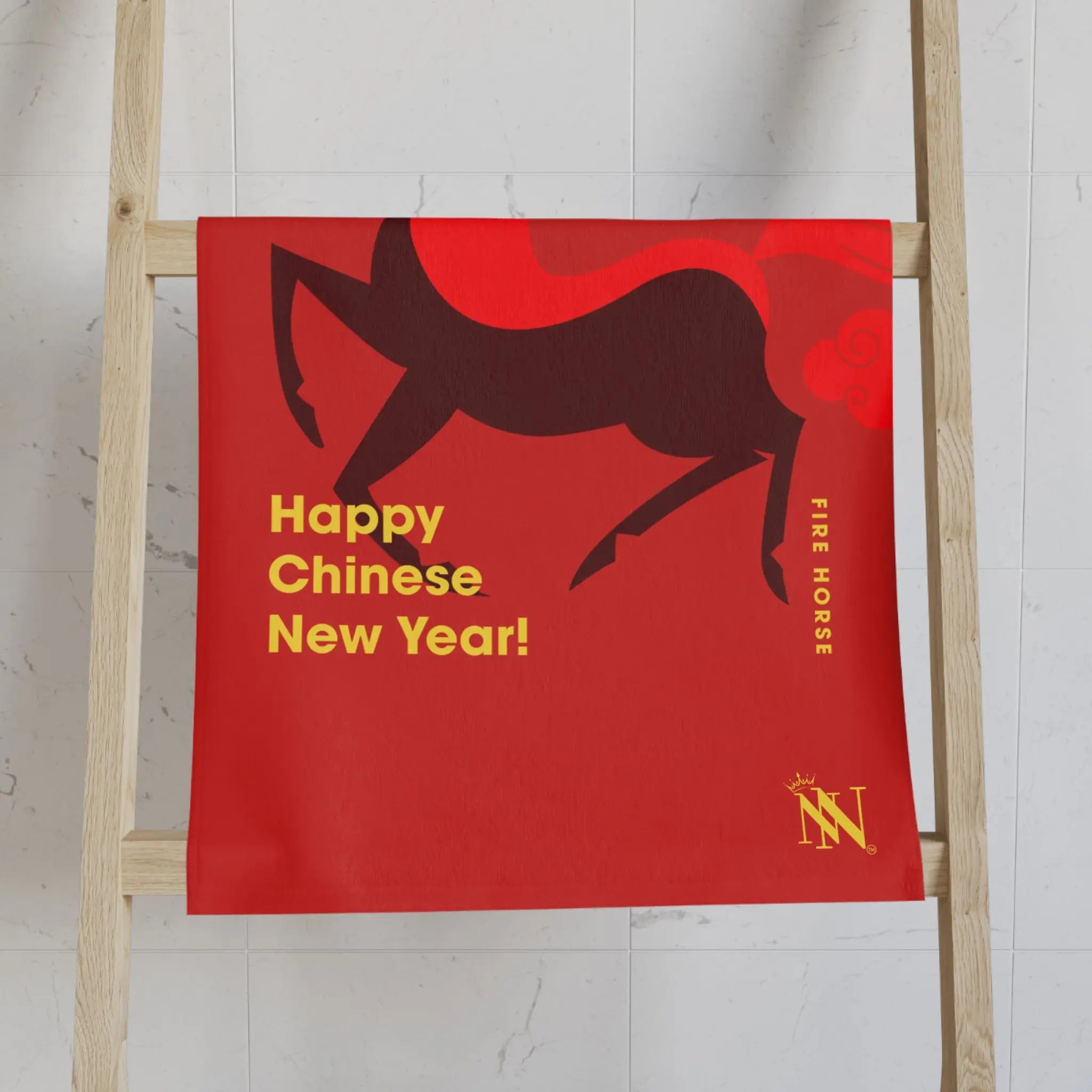 Happy Chinese New Year Fire Horse | Mix & Match Classic Fun-Flirty Lovers’ Towels
