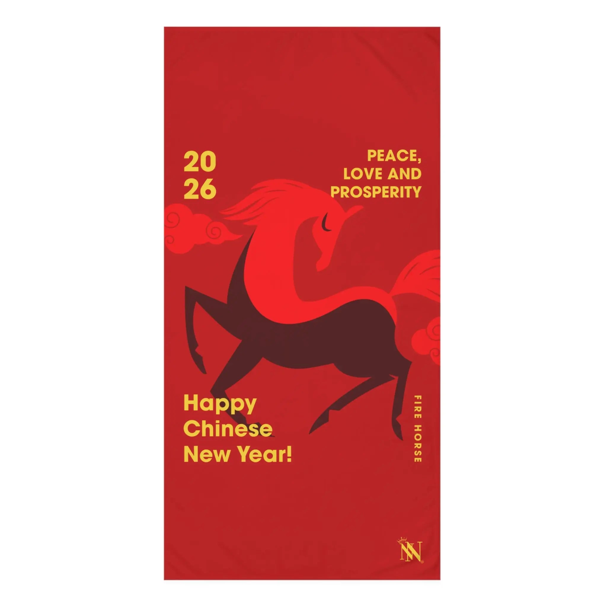 Happy Chinese New Year Fire Horse | Mix & Match XL Fun-Flirty Lovers’ Towels