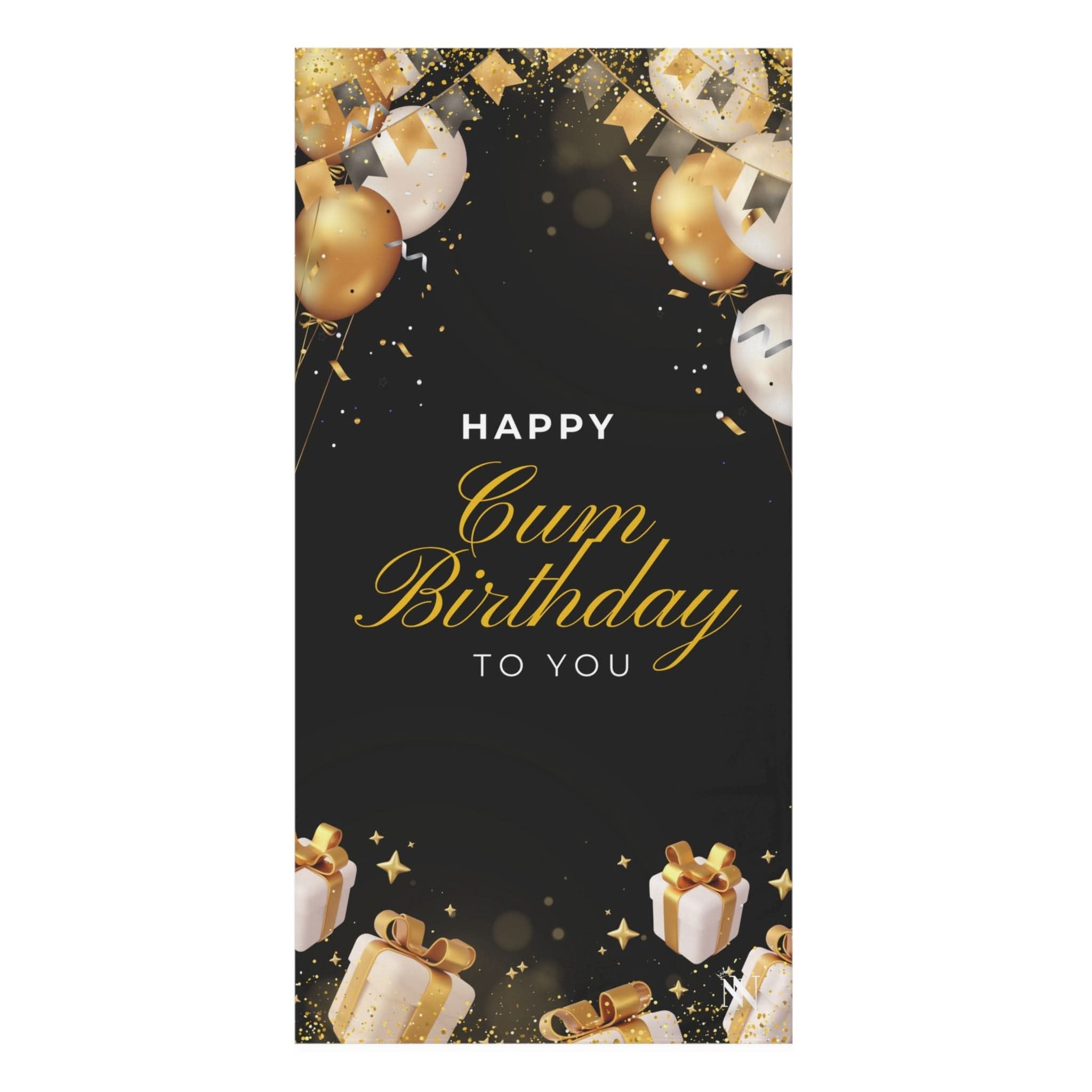 Happy Cum Birthday | Mix & Match Naughty XL Fun-Flirty Lovers’ Towels