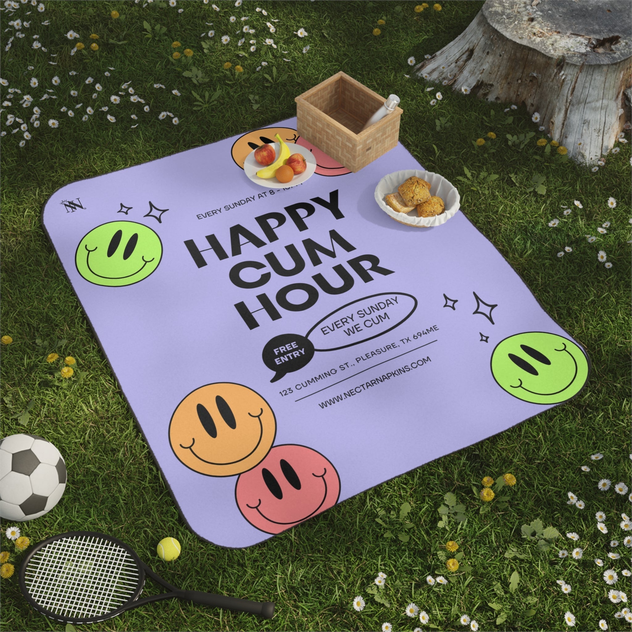 Happy Cum Hour | Mix Match Fun-Flirty Lovers’ Water-Resistant Blankets