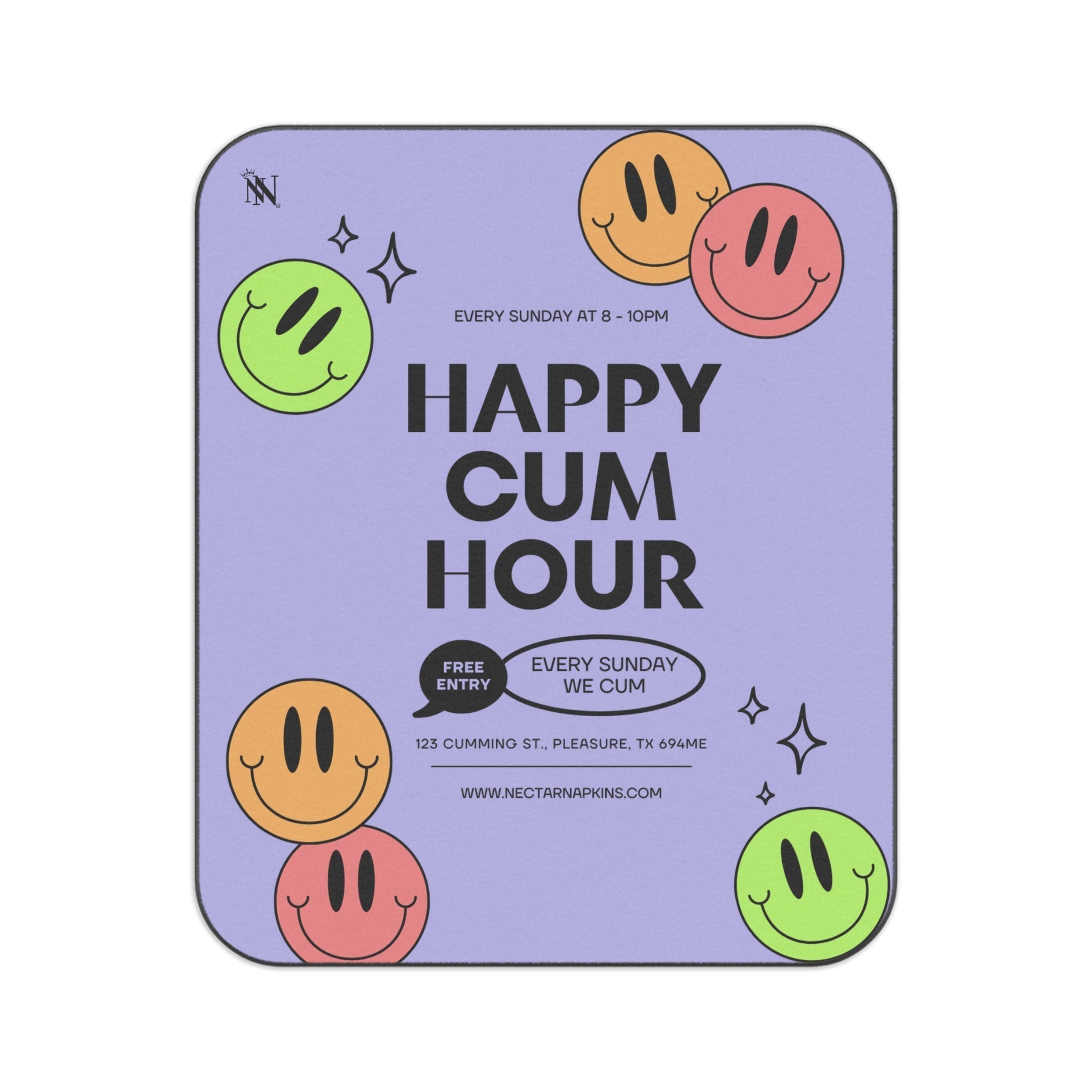 Happy Cum Hour | Mix Match Fun-Flirty Lovers’ Water-Resistant Blankets