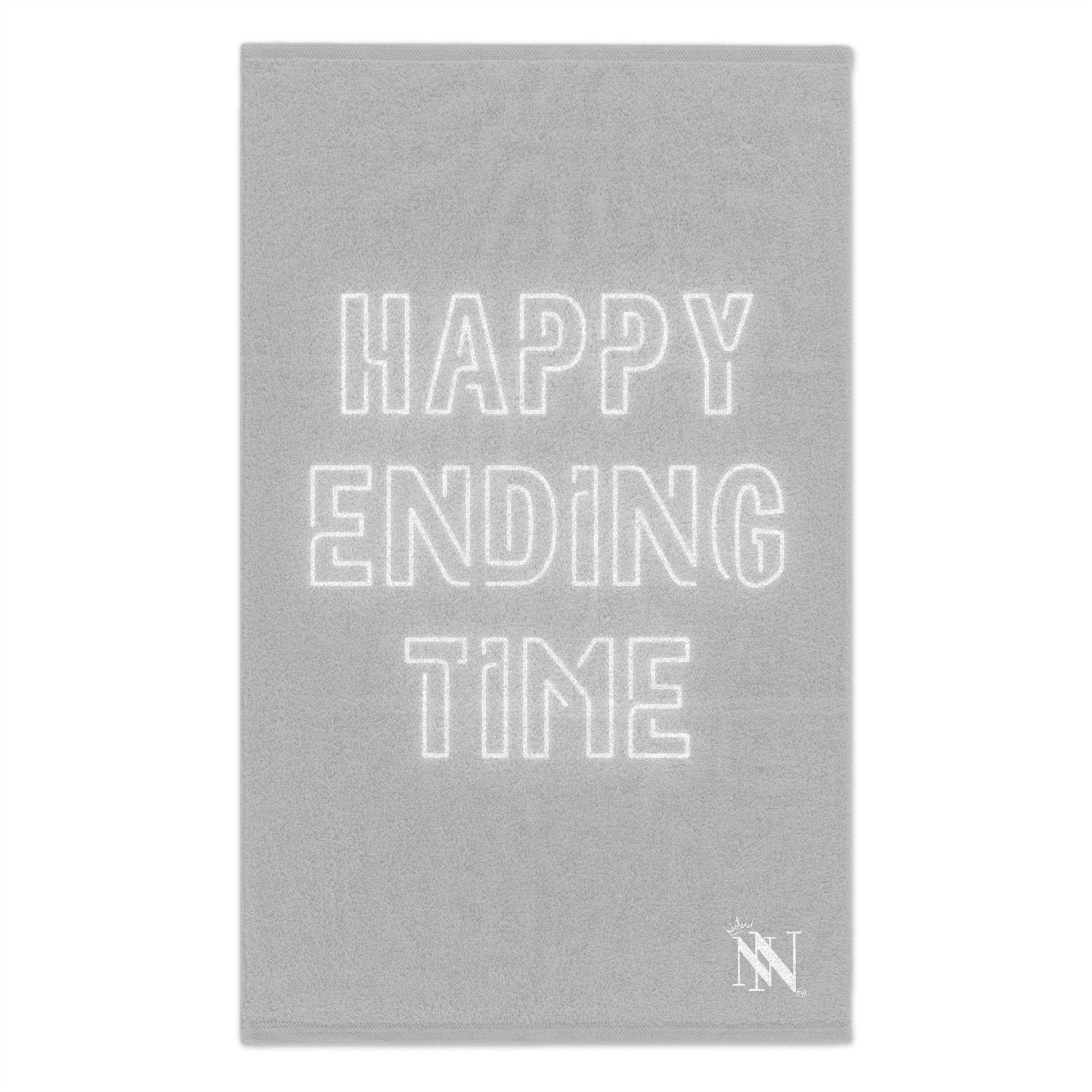 Happy Ending Time Silver Mix & Match Soft Sex Towels | Naughty Lovers’ Gifts