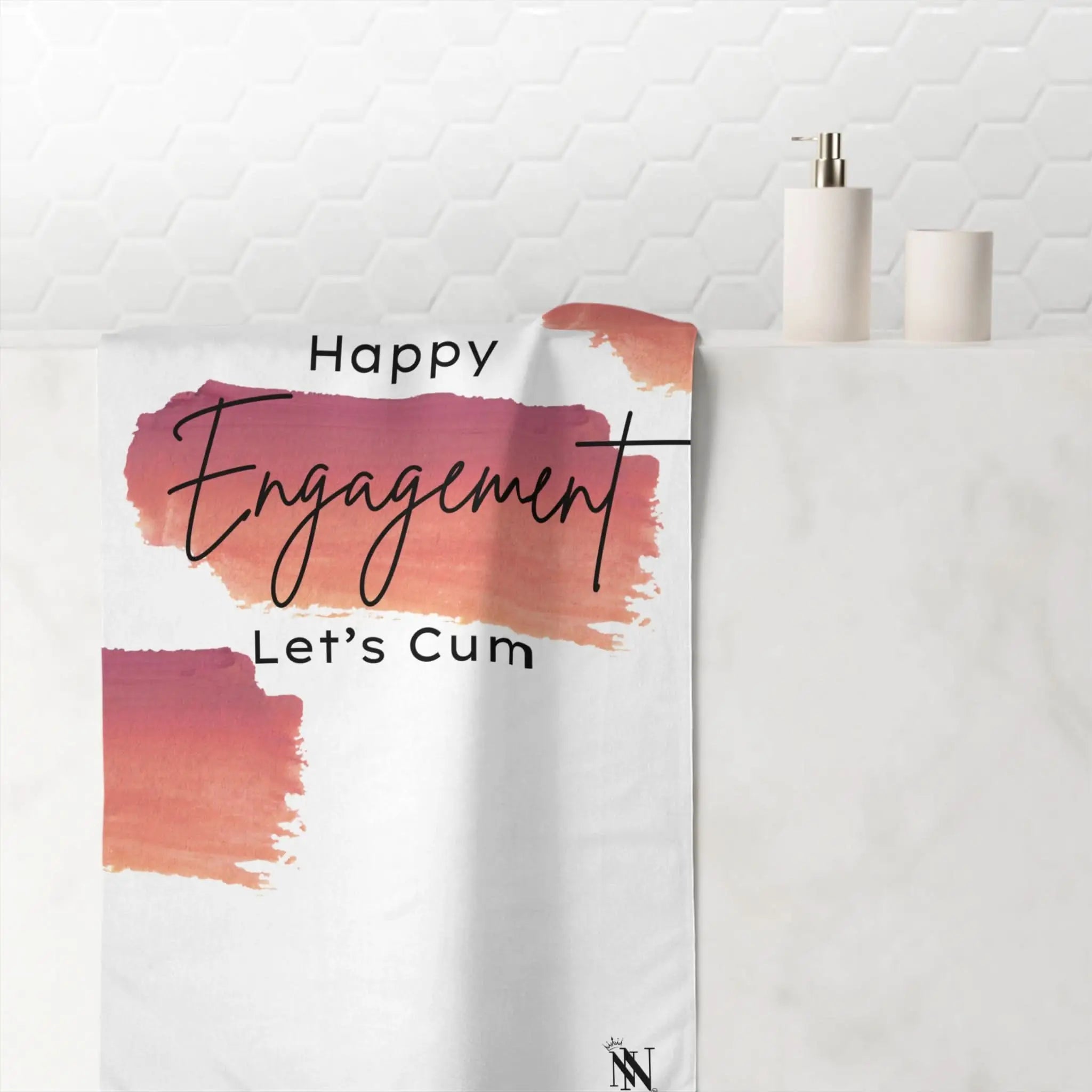 Happy Engagement Let’s Cum | Mix & Match Naughty XL Fun-Flirty Lovers’ Towels