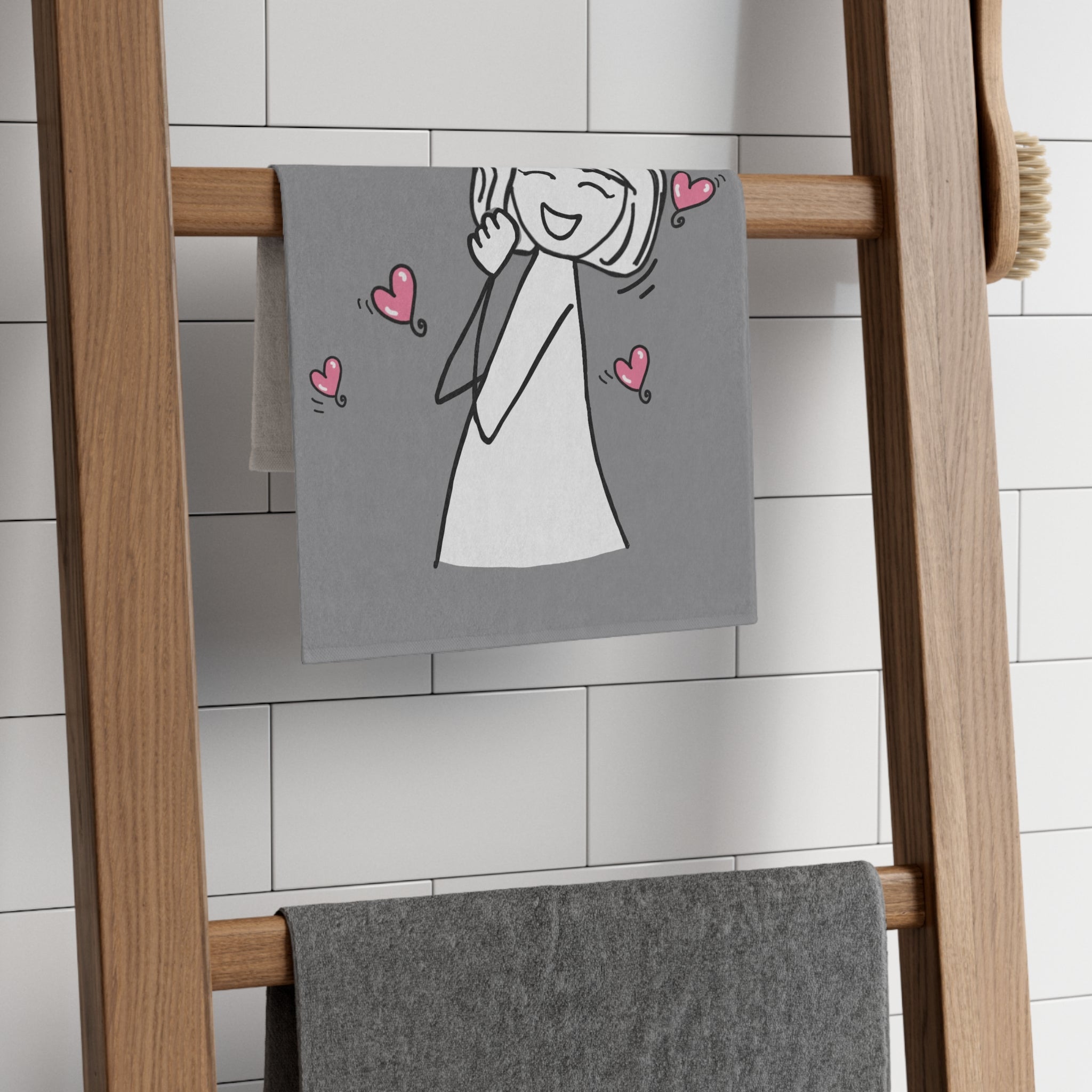 Happy Girl Grey | Mix & Match Soft Fun-Flirty Lovers’ Towels