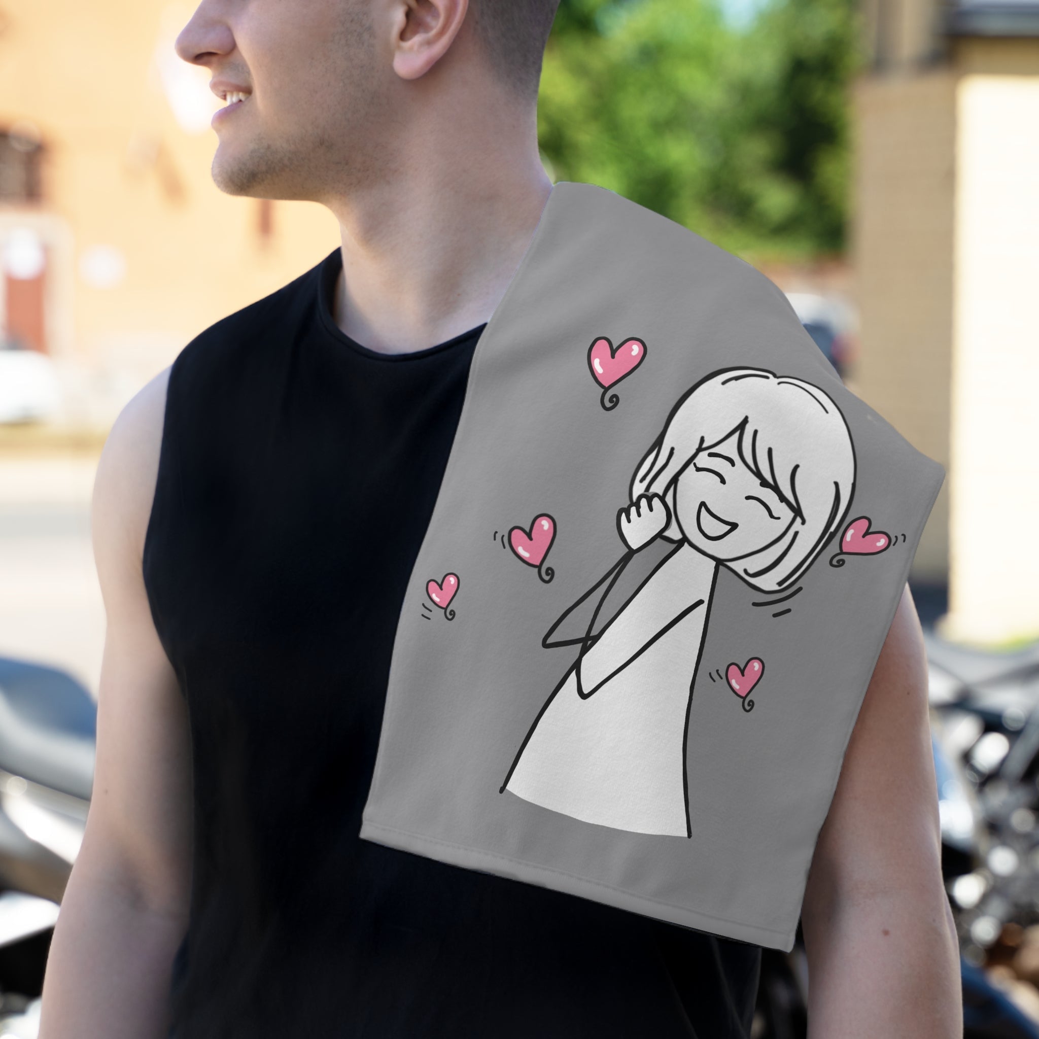 Happy Girl Grey | Mix & Match Soft Fun-Flirty Lovers’ Towels