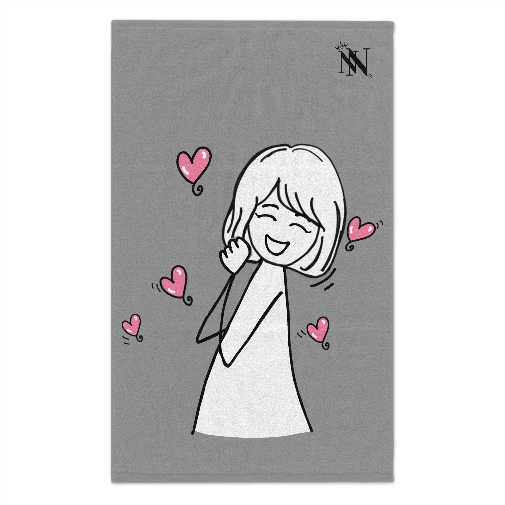 Happy Girl Grey | Mix & Match Soft Fun-Flirty Lovers’ Towels