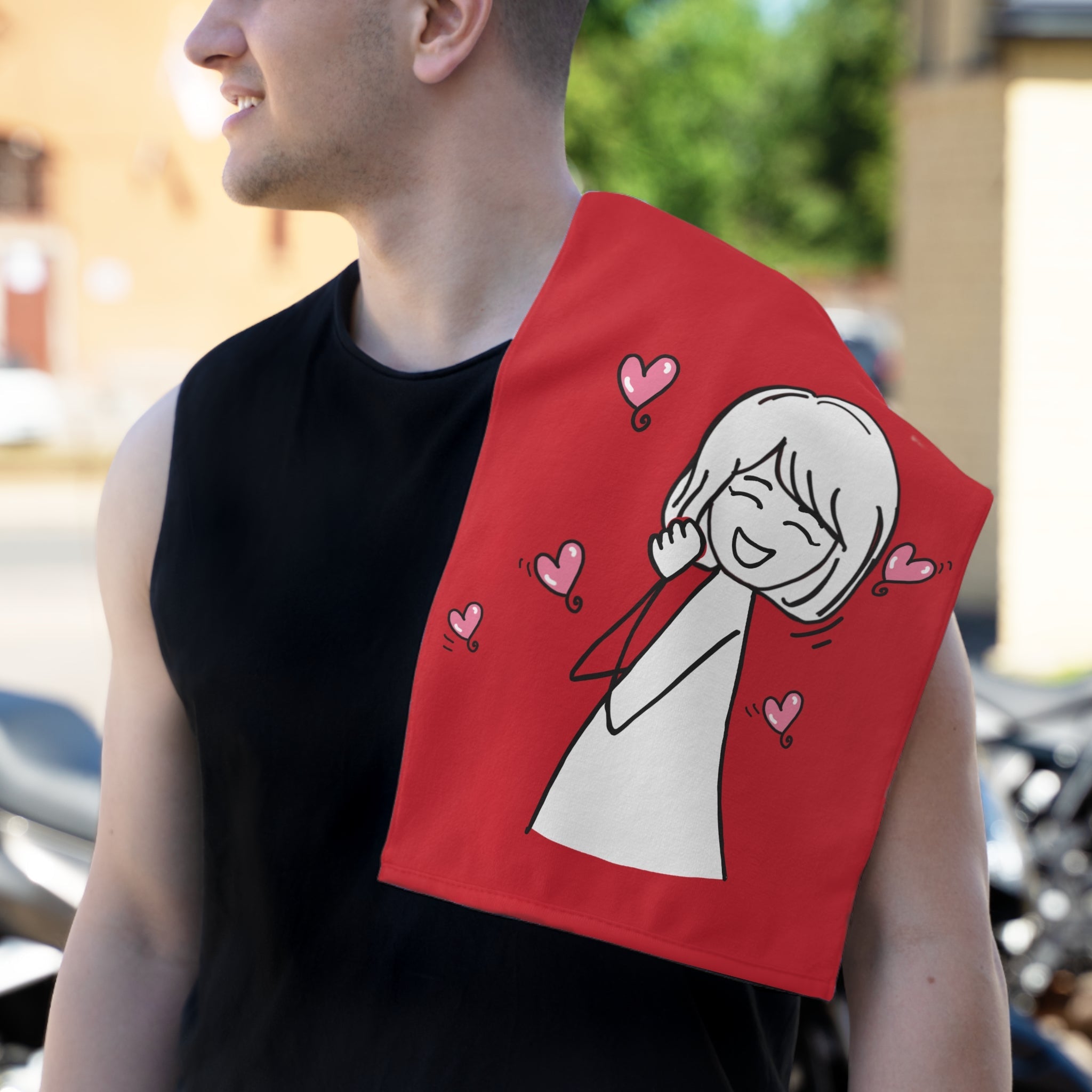 Happy Girl Red | Mix & Match Soft Fun-Flirty Lovers’ Towels