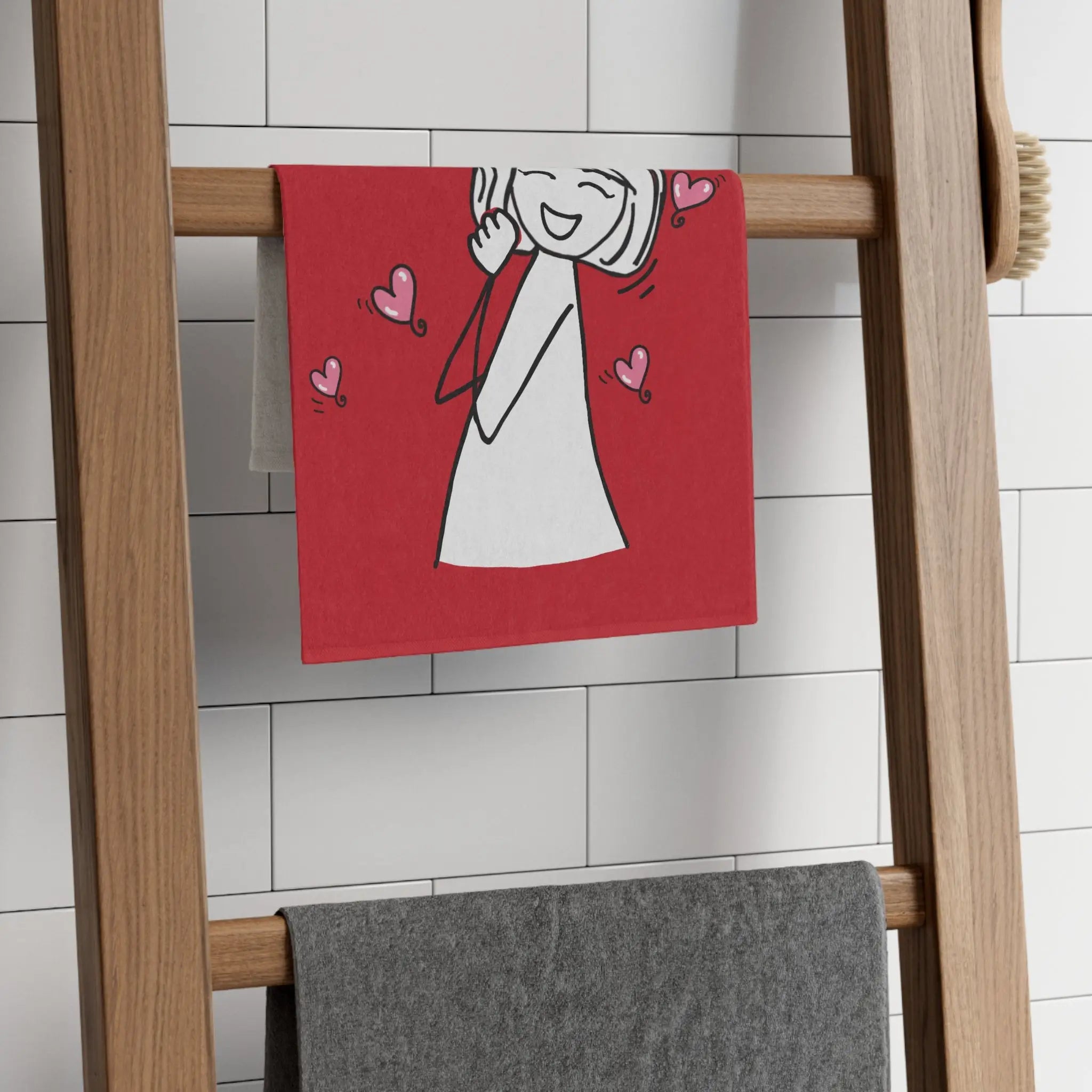 Happy Girl Red | Mix & Match Soft Fun-Flirty Lovers’ Towels
