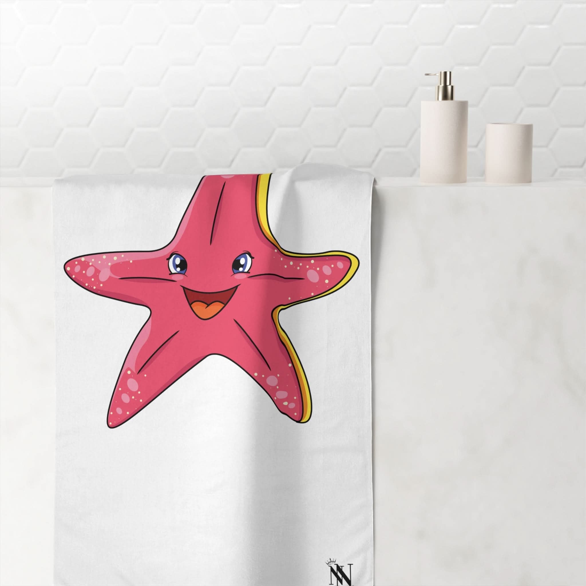 Happy Pink Starfish | Mix & Match Naughty XL Fun-Flirty Lovers’ Towels