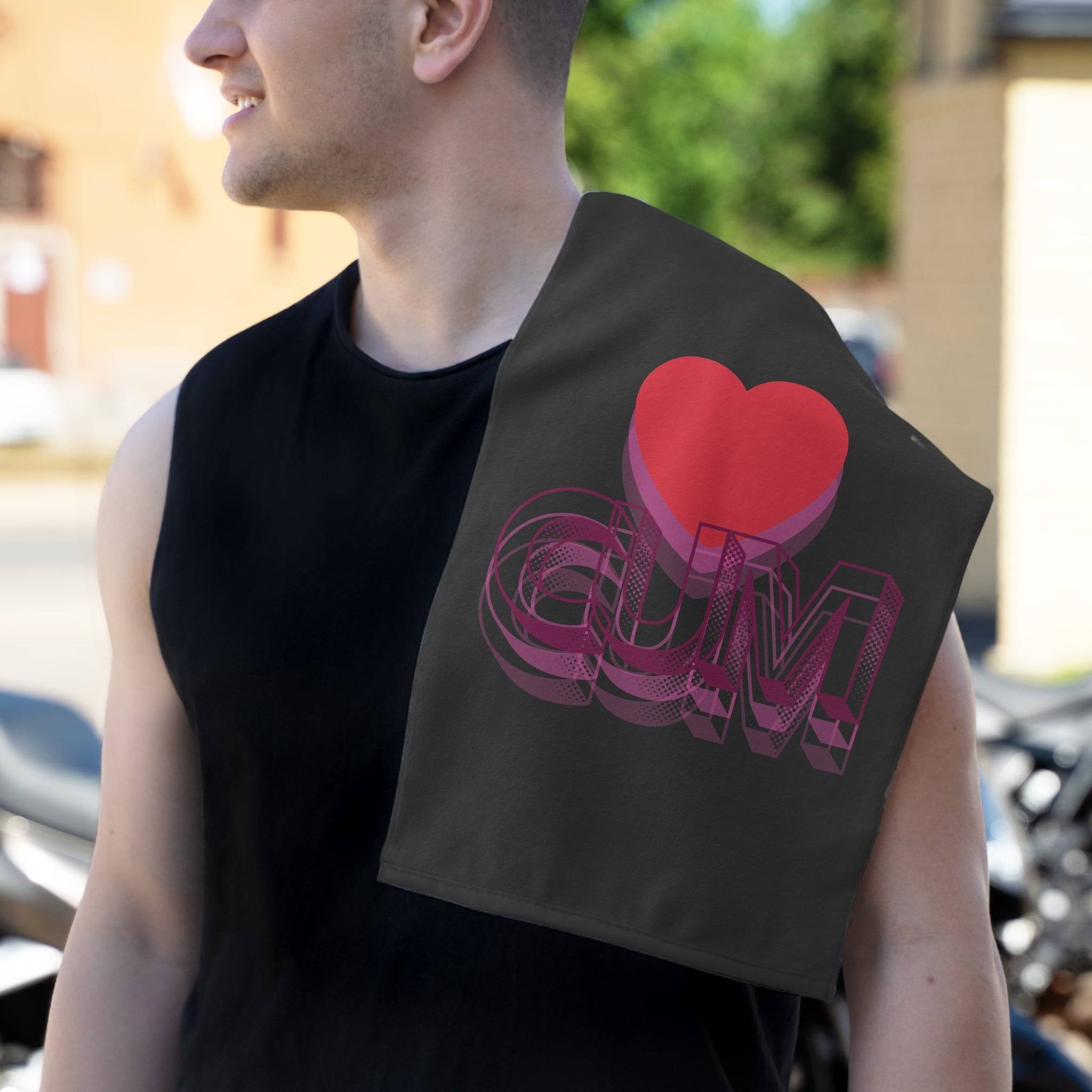 Heart Cum Dark Grey Mix Match Soft Sex Towels | Flirty Lovers’ Gifts