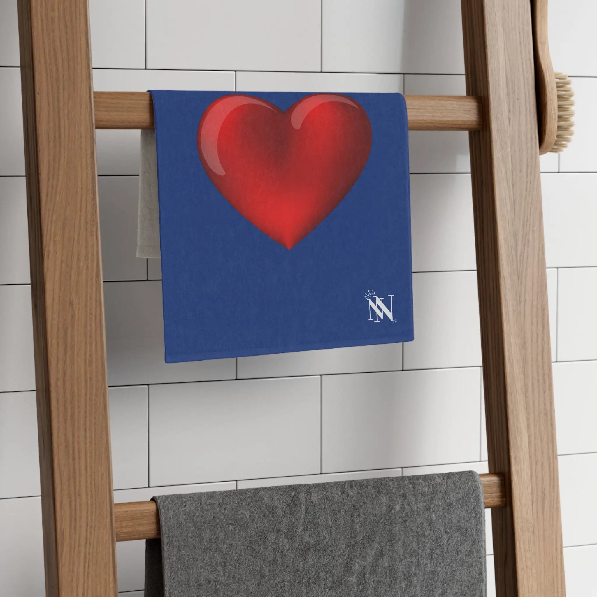 Heart King Blue | Mix & Match Soft Fun-Flirty Lovers’ Towels