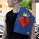 Heart King Blue | Mix & Match Soft Fun-Flirty Lovers’ Towels