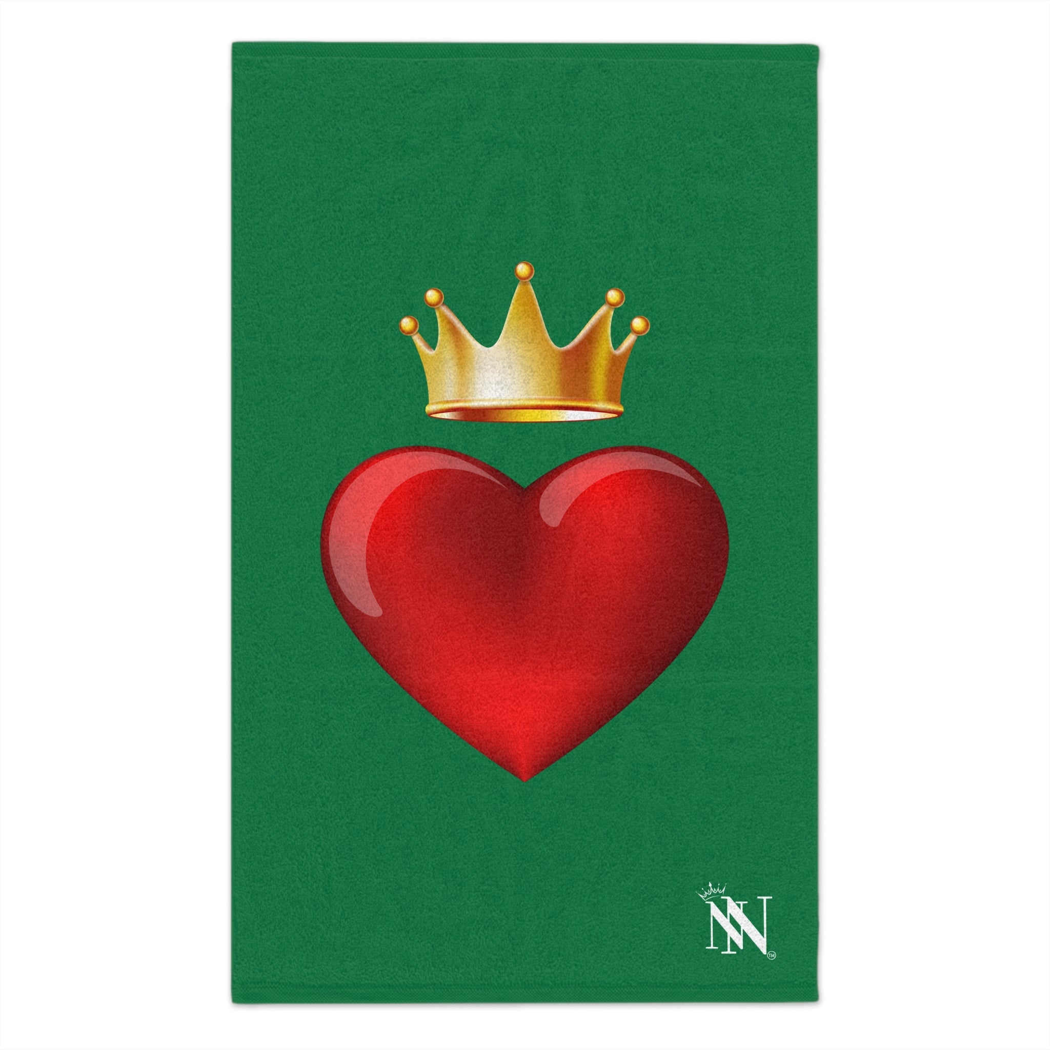Heart King Green | Mix & Match Soft Fun-Flirty Lovers’ Towels