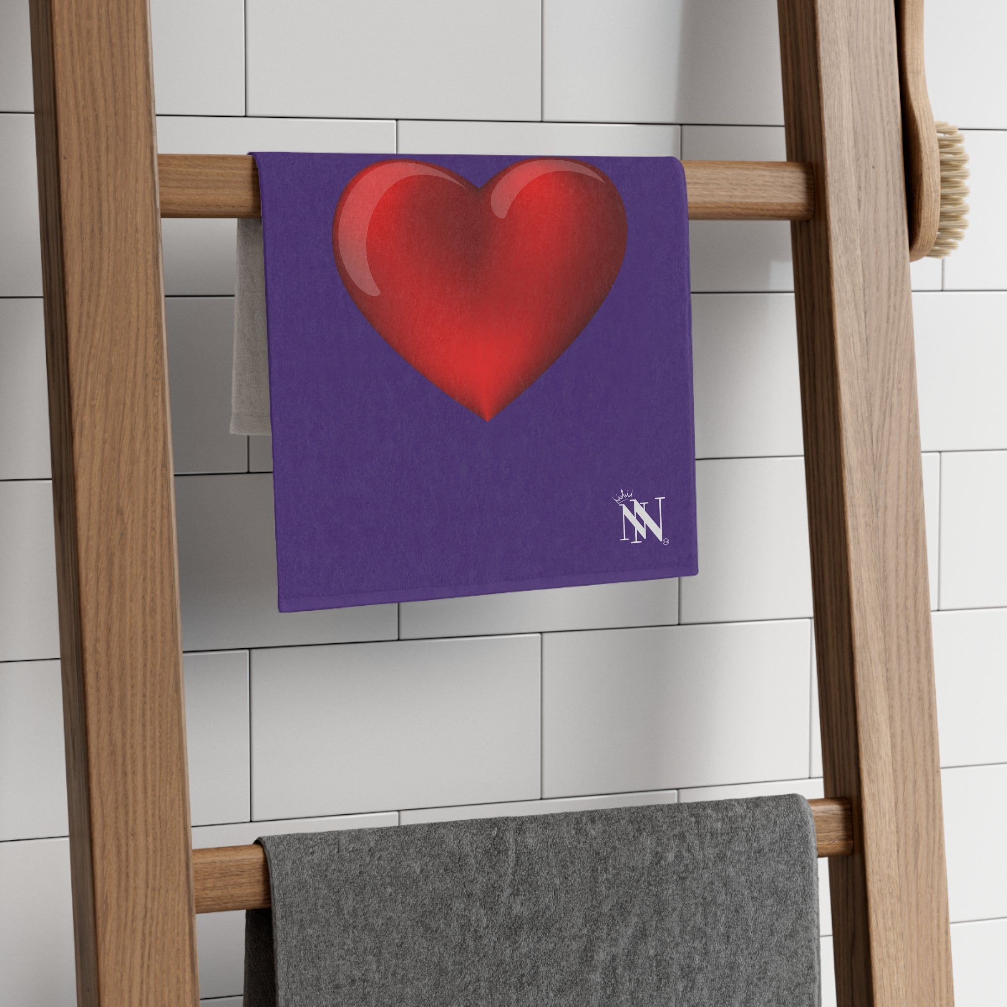 Heart King Purple | Mix & Match Soft Fun-Flirty Lovers’ Towels