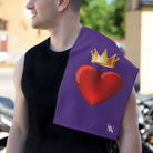 Heart King Purple | Mix & Match Soft Fun-Flirty Lovers’ Towels