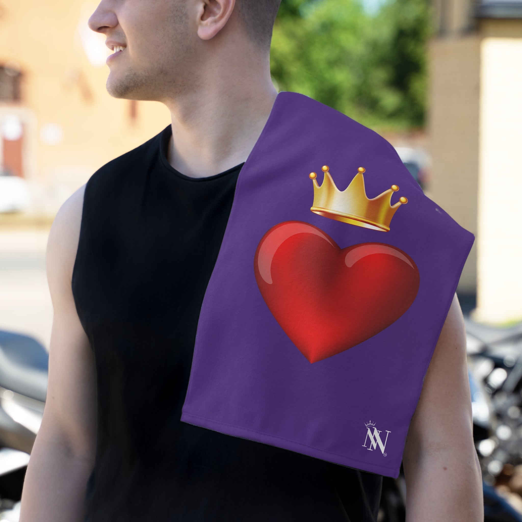 Heart King Purple | Mix & Match Soft Fun-Flirty Lovers’ Towels