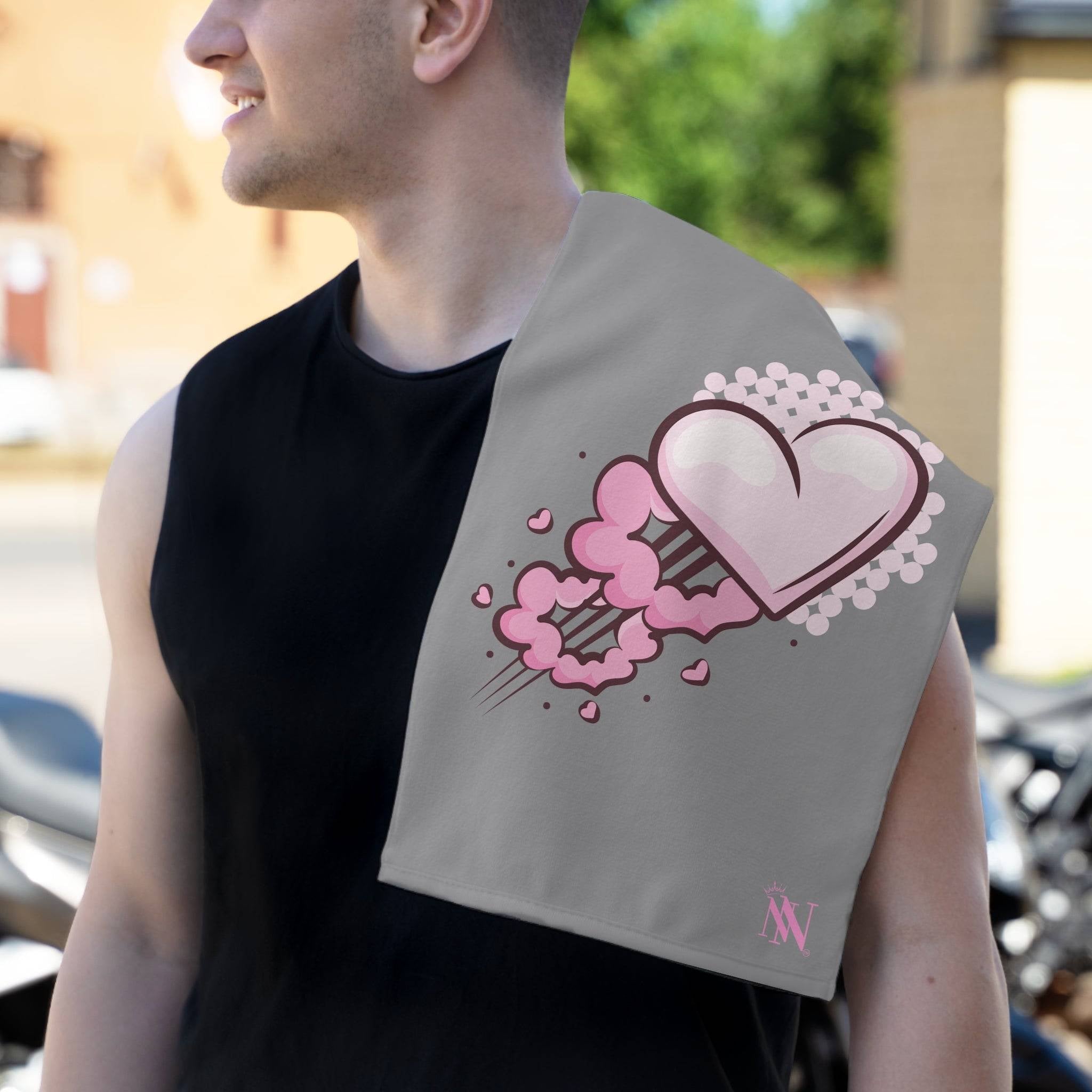 Heart Pounding Grey Mix & Match Soft Sex Towels | Flirty Lovers’ Gifts