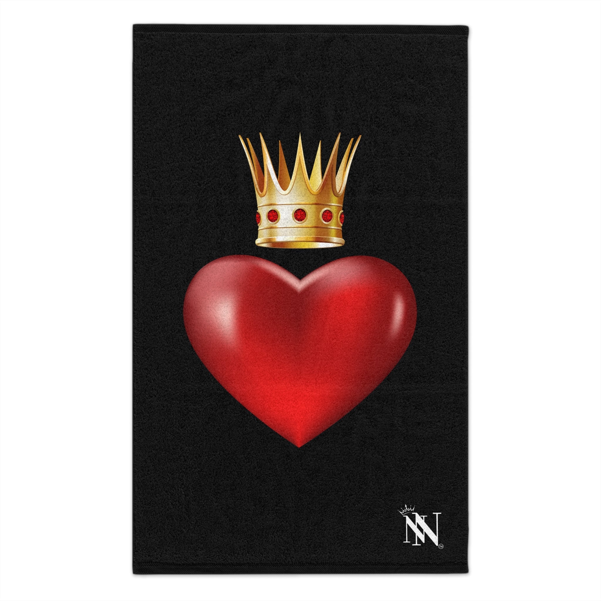 Heart Queen Black | Mix & Match Soft Fun-Flirty Lovers’ Towels
