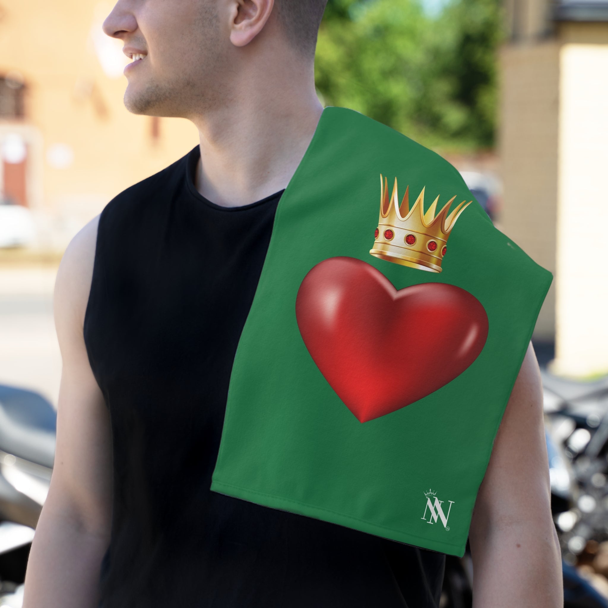 Heart Queen Green | Mix & Match Soft Fun-Flirty Lovers’ Towels